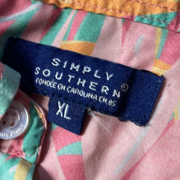 Simply Southern Tropical Mens Button Down Shirt Size XL - Picture 4 of 7